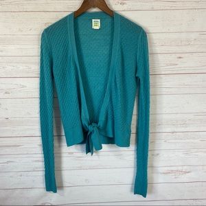 Title Nine Long Sleeve Tie Front Wool Yoga Sweater